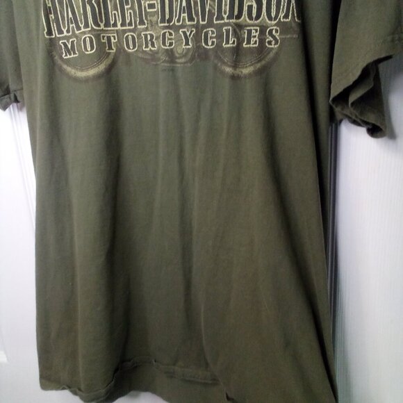 Harley Davidson Motorcycles Shirt Men XL Short Sleeve Greenville SC Green - Picture 6 of 11
